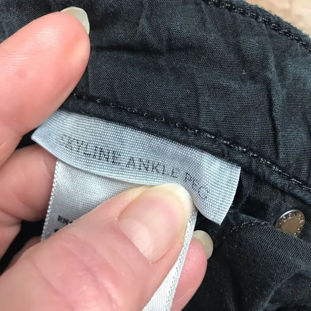 Paige Skyline Ankle Peg Jeans Black Sz 26